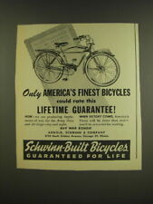 1944 Schwinn Bicycles Ad - Only America's finest bicycles could rate this picture