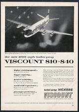 1956 Continental Airlines plane pic Vickers Viscount airliner vintage print ad picture