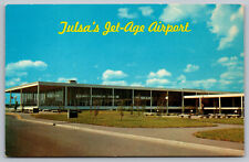 Postcard Tulsa's Municipal Airport Oklahoma OK Jet Age Airport A3 picture