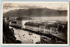 Lausanne Vaud Switzerland Postcard The Station and the Alps 1927 RPPC Photo picture