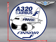 2x FINNAIR PUDGY AIRBUS A320 A 320 ROUND DECALS / STICKERS picture