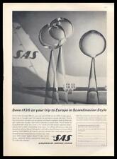 1962 Scandinavian Airlines PRINT AD SAS feat: John Selbing Glass Vases Jet Plane picture