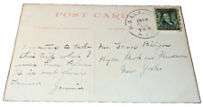 AUGUST 1908 ATSF SANTA FE TRAIN #9 KANSAS CITY & LA JUNTA RPO POST CARD picture