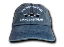 Continental Airlines Retiree Midnight Blue Embroidered Adjustable Jet Cap Hat picture
