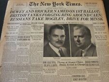 1944 JUNE 29 NEW YORK TIMES - DEWEY AND BRICKER NAMED ON 1ST BALLOT - NT 5903 picture