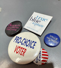 Vintage Pin Button Lot Womens Rights Civil rights Pro Choice 80s 90s politics picture