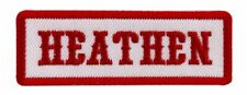 Heathen Red White Embroidered Patch (iron on Sew on  3.0 X 1.0 Inch HP4) picture