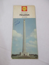 Vintage 1966 Shell Houston Texas Gas Station Travel Road Map~Box P1 picture