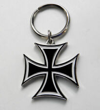 Iron Cross Biker Chopper Motorcycle Keyring Key Keychain Chain 1.5 inches picture