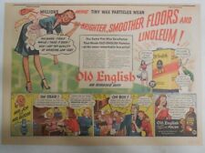 Johnson's Floor Wax Polish Ad: Johnson's Old English  from 1945 11 x 15 inch picture