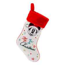 NWT Disney Authentic Santa Mickey Mouse My 1st Christmas Holiday Stocking Baby picture