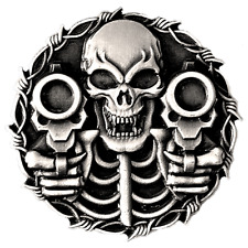 Biker Motorcycle Sign Sticker Decal Gun Skull  Hot Rod Motorcycles 3 Sizes picture