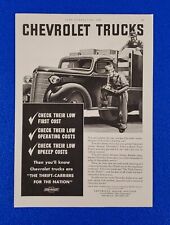1938 CHEVY WORK TRUCK ORIGINAL PRINT AD 
