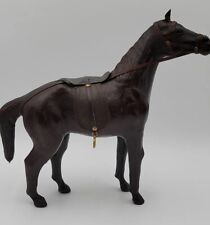 Vintage Brown Leather Wrapped Horse Figurine 13