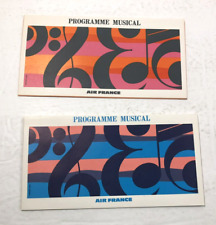 Lot of 2 Air France Inflight Musical Programs - Boeing 747 c1969 picture