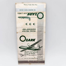 Vintage Matchcover Ozark Air Lines Jet Props Midwest picture