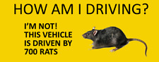FUNNY BUMPER STICKER DECAL  THIS VEHICLE IS DRIVEN BY RATS  picture