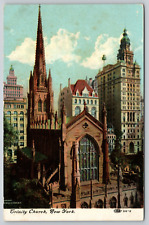 Postcard NY New York City Trinity Church DB UNP A18 picture