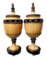 Pair of Vintage Sarreid LTD 24” Large Scale Covered Grecian Decorative Urns picture