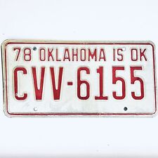 1978 United States Oklahoma Oklahoma Is OK Passenger License Plate CVV-6155 picture