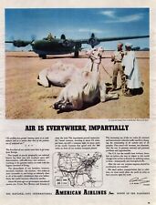 1944 American Airlines WWII Print Ad US Army Air Transport Plane Camels Desert picture