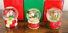Disney Mickey Mouse Snowglobe Set Of 3 Christmas 2.5 Inch High Includes Boxes picture