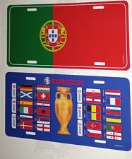 2 PORTUGAL GIFTS : 1 PORTUGAL LICENSE PLATE + 1 2024EUROCUP LICENSE PLATE $32.50 picture
