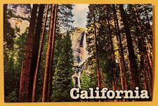 Postcard CA. Beautiful California. Waterfall  picture