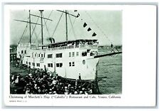 c1905 Christening Marchetti's Ship Cabrillo Restaurant & Cafe Venice CA Postcard picture