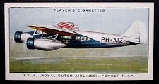 KLM  Fokker  F. XX  Silver Gull Airliner    Original 1930's Vintage Card  LB20M picture