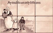 Vintage Postcard 1900's My Troubles Are Only Little Ones Mother & Children picture