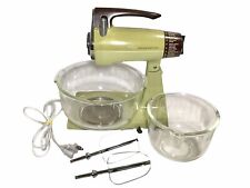 Sunbeam Mixmaster 1-7A 12 Speed Stand / Hand Mixer Avocado Green Beaters & Bowls picture