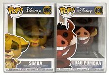Funko Pop The Lion King Simba #496 & Pumbaa #498 Set of 2 with POP Protectors picture