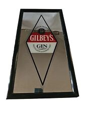 Vintage 1980s Gilbey's Gin Printed Mirror 25.5