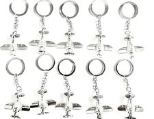 10 PACK 3D  Airplane Model Keychain Key Ring Creative Aircraft picture
