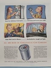1945 Continental Can Company Fortune WW2 X-Mas Print Ad Cans Plastics Containers picture