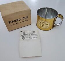 Vintage Rare 1960s Satirical LBJ Lyndon Johnson War On Poverty Cup NOS Original picture