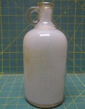 1909 White House Vinegar Glass Bottle, Half Clear Half White, 3.75