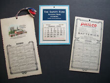 Vintage 20s Wall Calendar Lot 🌟 Auto Bank Insurance Card 1923 1926 1929 picture