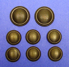 MAZZONI REPLCEMENT BUTTONS 8 Pieces DARK BRONZE TONE METAL, FAIR USED AGED COND picture