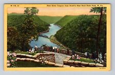 Hawk's Nest WV- West Virginia, New River Canyon, Aerial, Vintage Postcard picture