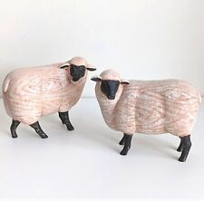 Rustic SHEEP Figurines Folk Art French Country Decor New Zealand Ireland Ranch picture