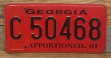 Georgia Expired 2001 APPORTIONED License Plate ~ C 50468 ~ Embossed picture