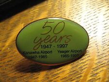 Charleston West Virginia CRW Kanawha Yeager Airport 50 Years 1997 Lapel Hat Pin picture
