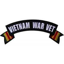 Vietnam War Vet Top   Rocker Sew on Iron on Embroidered Patch Large  15