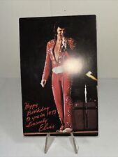 Elvis Presley Happy Birthday to you in 1973 Sincerely Elvis Unused Postcard Read picture