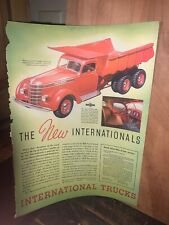 International Trucks Print Ad 10.5 X 14” Approx” 1937 Six Wheeler With Dump Body picture