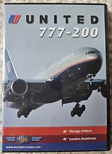 UNITED 777-200 WORLD AIR ROUTES CHICAGO O'HARE LONDON HEATHROW AIRLINER DVD NOP* picture