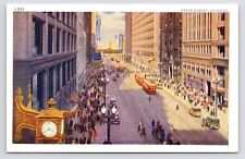 c1920s~State Street~The Loop~Aerial View~Busy Street~Chicago IL~Vintage Postcard picture
