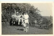 c1915 RPPC; 4 Children in White and Sweet Dog in Spring Landscape, San Diego CA picture